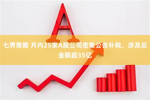 七界策略 月内25家A股公司密集公告补税，涉及总金额超35亿